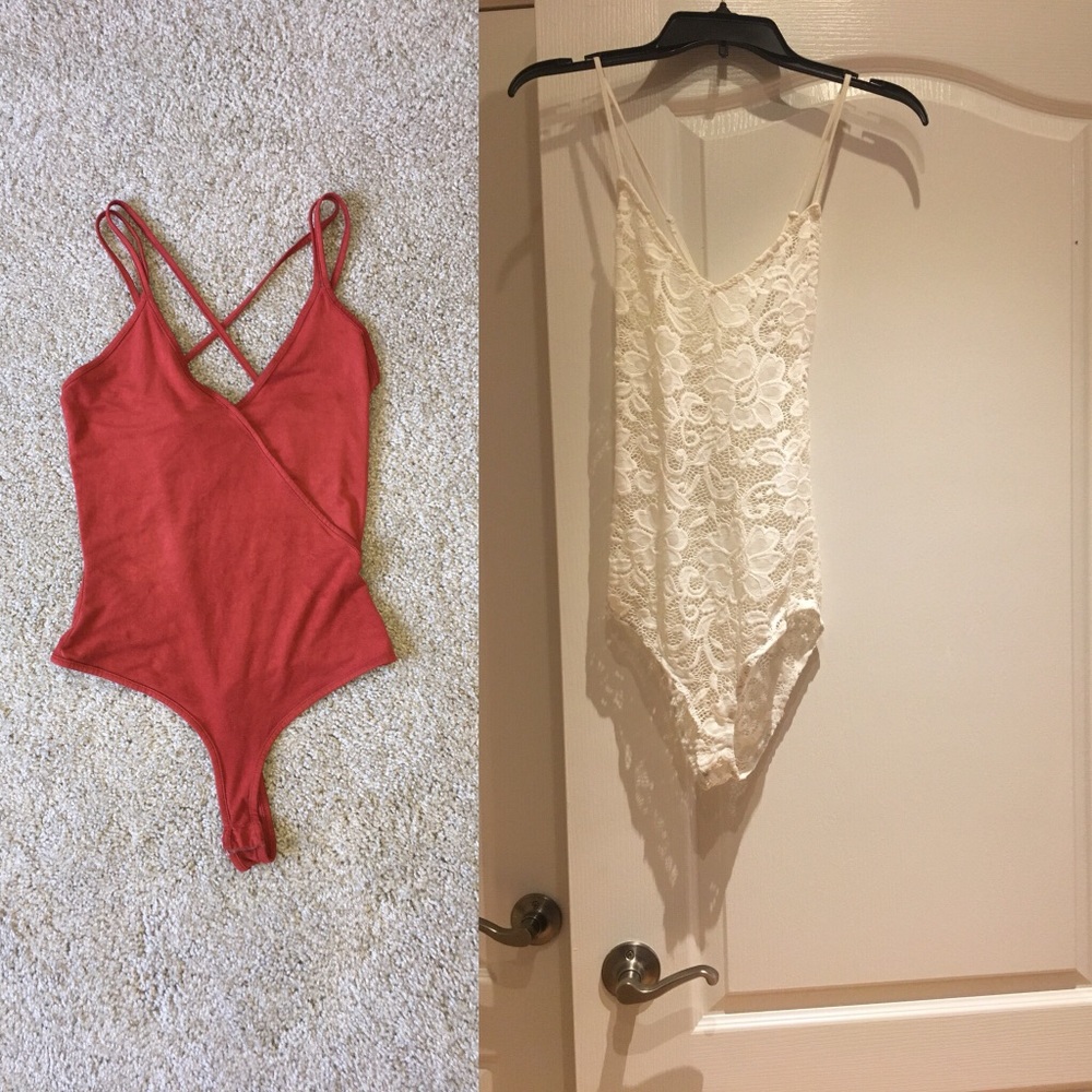 2 bodysuits $8/ $5 each size Small/XS